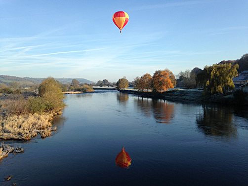 Balloon over the River Wye at Glasbury