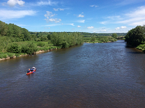 Canoeing on the River Wye at Glasbury