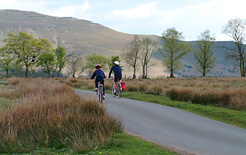 Cyclists in Mid Wales